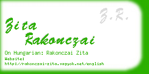 zita rakonczai business card
